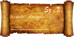 Szabó Kardos névjegykártya